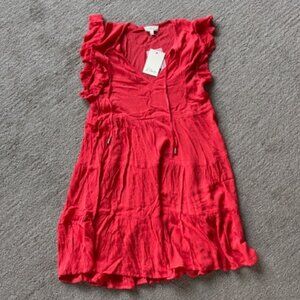 Elan Women's Ruffle Cap Sleeve Tiered Coverup Dress, New with Tags